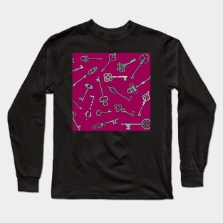 Skeleton Keys Burgundy Palette Long Sleeve T-Shirt